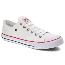 Białe Trampki Męskie Big Star Modne Obuwie. Białe trampki i tenisówki męskie Big Star, bez wzorów, z materiału, bez zapięcia. Za 119.00 zł.