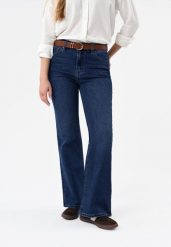 Jeansy dzwony, Flare Fit, D-MAG. Brązowe jeansy damskie Volcano. Za 169.99 zł.