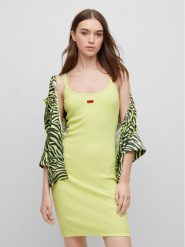 Hugo Sukienka codzienna Nirabel 50486561 Żółty Slim Fit. Żółte sukienki damskie Hugo, na co dzień, xxl, bez wzorów, z bawełny, bez kołnierzyka, bez ramiączek, proste. Za 279.99 zł.
