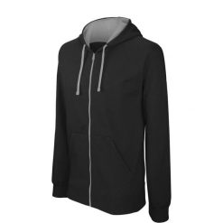 Bluza z kapturem na zamek Kariban Contrastée. Czarne bluzy z kapturem męskie KARIBAN, s, z bawełny. Za 147.00 zł.