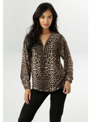 Aniston Bluzka w kolorze brązowo-czarnym rozmiar: 48. Brązowe bluzki damskie Aniston, bez wzorów, bez kołnierzyka, bez ramiączek. Za 82.99 zł.