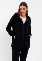 Długa bluza B-FLOFI. Czarne bluzy z kapturem damskie Volcano, s, z bawełny. Za 189.99 zł.