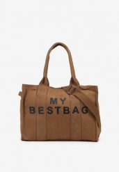Brązowa Pleciona Torebka Shopper Seviola. Brązowe shopper bag damskie Born2be, bez wzorów, z jeansu, bez dodatków. Za 109.99 zł.