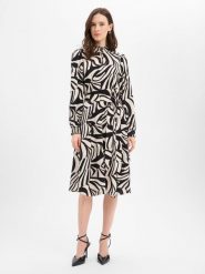 More & More Damska sukienka midi Kobiety Sztuczne włókno beżowy|czarny wzorzysty, 38. Brązowe sukienki damskie MORE & MORE, bez wzorów, z włókna, bez kołnierzyka, bez ramiączek, midi. Za 599.95 zł.