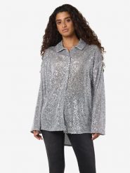 Noisy may Bluzka w kolorze szarym rozmiar: L. Szare bluzki damskie Noisy may, l, bez wzorów, bez kołnierzyka, bez ramiączek. Za 135.17 zł.