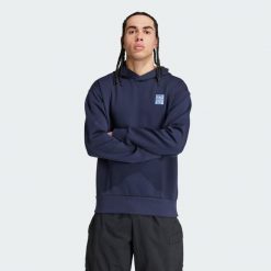 Bluza z kapturem Ajax Amsterdam Seasonal Doubleknit. Niebieskie bluzy z kapturem męskie Adidas, xs. W wyprzedaży za 244.30 zł.