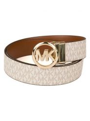 Michael Kors Pasek w kolorze kremowo-jasnobrązowym rozmiar: 90. Brązowe paski damskie Michael Kors, bez wzorów, z materiału. Za 344.54 zł.