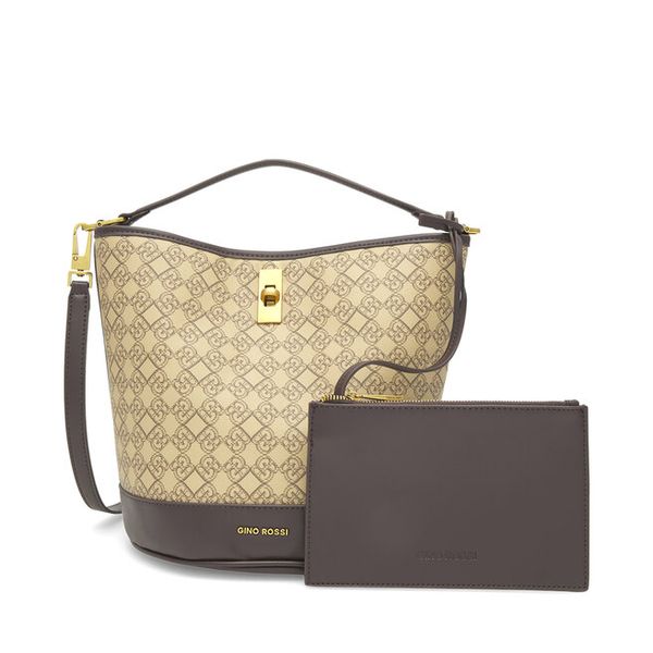 Torebka GINO ROSSI. Brązowe torebki klasyczne damskie Gino Rossi, bez wzorów, bez dodatków. Za 161.99 zł.