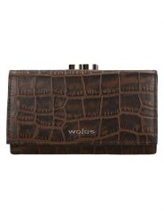 Wojas Skórzany portfel w kolorze brązowym - 14 x 8 x 3 cm rozmiar: onesize. Brązowe portfele damskie Wojas, bez wzorów, z materiału. Za 127.99 zł.