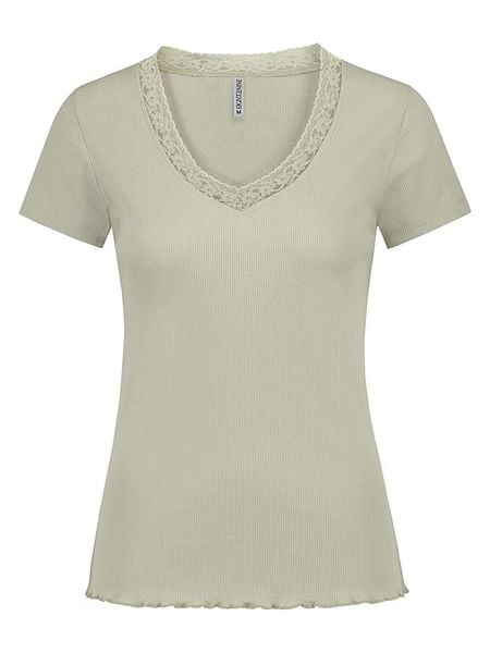 Eight2Nine Koszulka w kolorze khaki rozmiar: L. Brązowe bluzki damskie Eight2Nine, l, bez wzorów, z koronki, bez kołnierzyka. Za 62.03 zł.