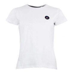 Koszulka damska Peak Mountain Acoda. Białe bluzki damskie Peak Mountain, bez wzorów, casualowe, bez kołnierzyka, bez ramiączek. W wyprzedaży za 132.50 zł.