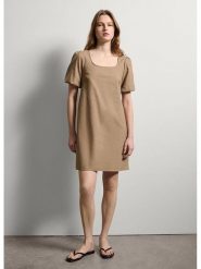 STEFANEL Sukienka w kolorze szarobrązowym rozmiar: L. Brązowe sukienki damskie Stefanel, l, bez wzorów, bez kołnierzyka, bez ramiączek, mini. Za 208.99 zł.