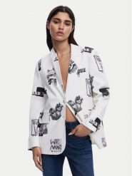 Desigual Marynarka 25SWEW15 Biały Regular Fit. Białe marynarki i żakiety damskie Desigual, s, bez wzorów, z syntetyku. Za 379.99 zł.