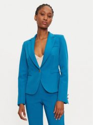 Rinascimento Marynarka 1000769227471 Niebieski Slim Fit. Niebieskie marynarki i żakiety damskie RINASCIMENTO, xl, bez wzorów, z syntetyku. Za 339.99 zł.