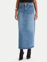 Patrizia Pepe Spódnica jeansowa 8G0521/D1WZB-CB02 Niebieski Regular Fit. Niebieskie spódniczki damskie Patrizia Pepe, bez wzorów, z bawełny. Za 879.99 zł.