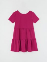 Sukienka mini z dekoltem na plechach - różowy. Czerwone sukienki damskie Sinsay, l, bez wzorów, bez kołnierzyka, bez ramiączek, mini. W wyprzedaży za 29.99 zł.