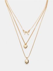 Naszyjnik z zawieszką 3 pack - złoty. Żółte naszyjniki damskie Sinsay, złote. Za 15.99 zł.