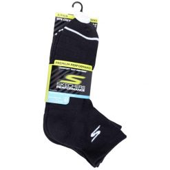Skarpetki sportowe męskie 3pk Mens Qtr Prem Basic Socks. Czarne skarpetki męskie Skechers, bez wzorów, z bawełny. Za 99.99 zł.