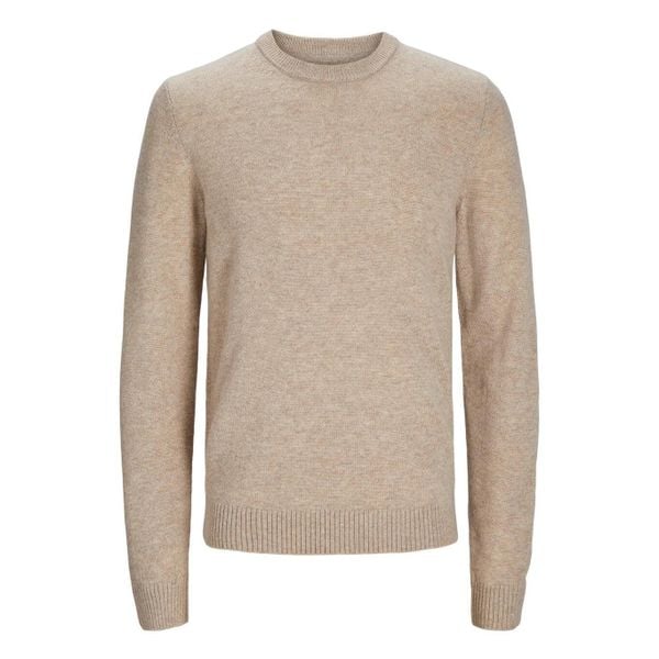Sweter Jack & Jones Clambswool oatmeal melange. Szare swetry męskie Jack&Jones, bez wzorów, bez kołnierzyka. Za 296.06 zł.