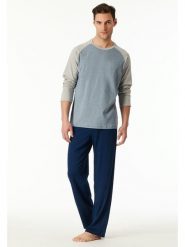 Schiesser Piżama w kolorze granatowo-błękitnym rozmiar: 48. Niebieskie piżamy męskie Schiesser, bez wzorów, bez ramiączek. Za 141.52 zł.