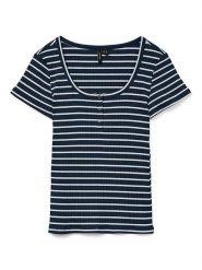 Vero Moda Koszulka "Sea" w kolorze granatowym rozmiar: M. Niebieskie bluzki damskie Vero Moda, m, bez wzorów, bez kołnierzyka, bez ramiączek. Za 52.67 zł.