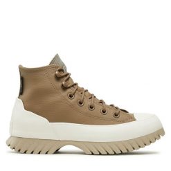 Trzewiki Converse. Brązowe botki damskie Converse, retro, bez obcasa, na płaskiej podeszwie, bez zapięcia. Za 529.99 zł.