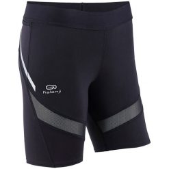 Legginsy do biegania krótkie KIPRUN SUPPORT damskie. Czarne legginsy damskie KIPRUN, xs, bez wzorów, z materiału. Za 69.99 zł.