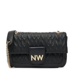 Torebka Nine West. Czarne torebki wieczorowe Nine West, bez wzorów, wizytowe, bez kołnierzyka, bez ramiączek. Za 349.99 zł.