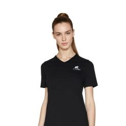 Koszulka sportowa Performance damska. Czarne bluzki sportowe damskie FJORK MERINO, xl, z elastanu, bez kołnierzyka, bez ramiączek. Za 399.00 zł.