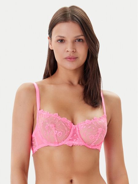 Guess Biustonosz z fiszbiną O5GC15 KCQC0 Różowy. Czerwone biustonosze Guess, z aplikacjami, z syntetyku. Za 149.99 zł.