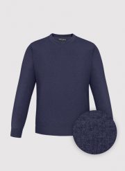 PAKO LORENTE - Granatowy sweter męski v-neck. Niebieskie swetry męskie Pako Lorente, na jesień, l, bez wzorów, z bawełny, bez kołnierzyka. Za 199.99 zł.