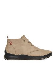 Rieker Botki 51510-60 Beżowy. Brązowe botki damskie Rieker, z materiału, bez obcasa, na płaskiej podeszwie, bez zapięcia. Za 279.99 zł.
