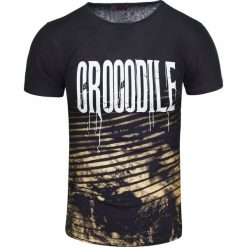 Koszulka męska t-shirt czarny slim Recea. Czarne t-shirty męskie Recea, l, bez wzorów, z bawełny, bez kołnierzyka. Za 19.89 zł.