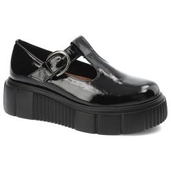 Czarne Lakierowane Półbuty Armodo Eleganckie Buty Damskie. Czarne półbuty damskie Armodo, bez wzorów, z lakierowanej skóry, eleganckie, bez obcasa. Za 319.00 zł.