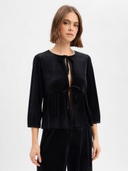 More & More Aksamitna kurtka damska Kobiety czarny jednolity, 38. Czarne kurtki damskie MORE & MORE, bez wzorów, bez kaptura. Za 339.95 zł.