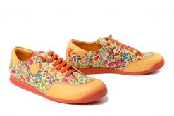 MANITU 850166-06 gelb, półbuty damskie. Żółte półbuty damskie Manitu, bez wzorów, ze skóry, bez obcasa. Za 305.92 zł.