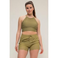 Damskie Kąpielówki szeroka nogawka laserowo przycinany brzeg elastyczny pas. Zielone bikini damskie Ulla Popken, bez wzorów, plus size. Za 111.99 zł.
