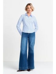 Rich&Royal Bluzka w kolorze błękitno-białym rozmiar: 38. Białe bluzki damskie Rich&Royal, bez wzorów, z bawełny, bez kołnierzyka, bez ramiączek. Za 161.73 zł.