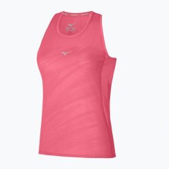 Koszulka do biegania damska Mizuno Aero Tank. Czerwone t-shirty damskie Mizuno, l, bez wzorów, z materiału, bez kołnierzyka. Za 73.99 zł.