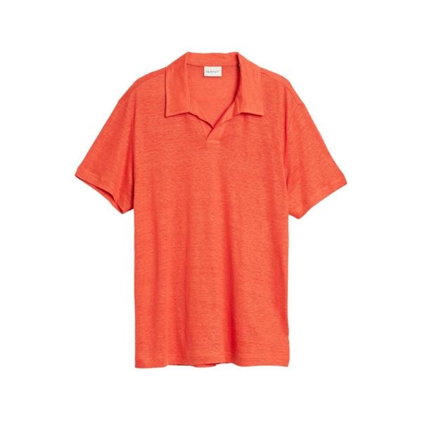 Koszulka polo męska Gant Linen Ss Polo. Brązowe koszulki polo męskie Gant, m, bez wzorów, ze lnu, bez ramiączek. W wyprzedaży za 223.00 zł.