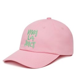 Czapka z daszkiem Juicy Couture. Czerwone czapki z daszkiem damskie Juicy Couture, bez wzorów. Za 89.99 zł.