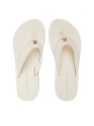 Tommy Hilfiger Japonki Th Stripes Beach Sandal FW0FW08528 Biały. Białe klapki damskie Tommy Hilfiger, bez wzorów, z materiału, bez obcasa. Za 119.99 zł.