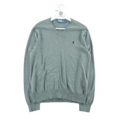 Second life - Sweter męski Polo Ralph Lauren - Jak nowy. Szare swetry męskie Ralph Lauren, l, bez wzorów, z materiału, bez kołnierzyka. Za 212.96 zł.