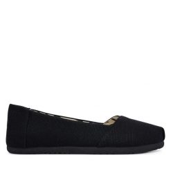 Baleriny Toms. Czarne baleriny damskie Toms, bez wzorów, bez obcasa. Za 249.99 zł.