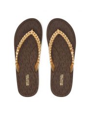 MICHAEL Michael Kors Japonki Zaza 40S5ZAFA1B Brązowy. Brązowe klapki damskie MICHAEL Michael Kors, bez wzorów, z syntetyku, bez obcasa. Za 299.99 zł.