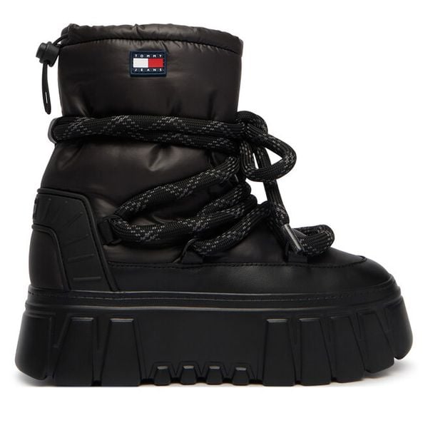 Śniegowce Tommy Jeans. Czarne śniegowce damskie Tommy Jeans, z jeansu. Za 649.99 zł.
