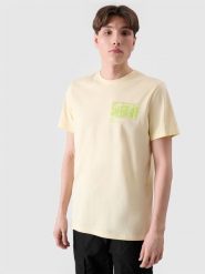 4F T-shirt regular z nadrukiem męski - żółty XL. Żółte t-shirty męskie 4f, m, bez wzorów, z bawełny, bez kołnierzyka. W wyprzedaży za 29.99 zł.