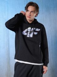4F Bluza dresowa regular z kapturem męska - czarna XL. Czarne bluzy z kapturem męskie 4f, m, z dresówki. Za 199.99 zł.