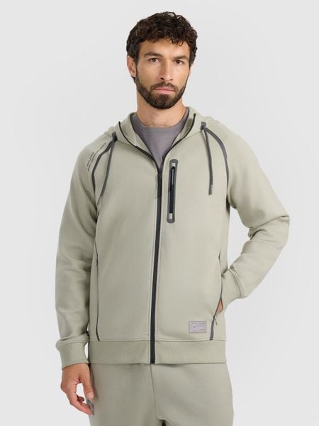 4F Bluza dresowa rozpinana z kapturem męska - oliwkowa XL. Brązowe bluzy z kapturem męskie 4f, m, z bawełny. Za 199.99 zł.