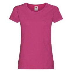 Oryginalna Bawełniana Koszulka Dla Kobiet. Czerwone bluzki damskie Fruit of the Loom, xl, bez wzorów, z bawełny, sportowe, bez kołnierzyka, bez ramiączek. Za 33.99 zł.